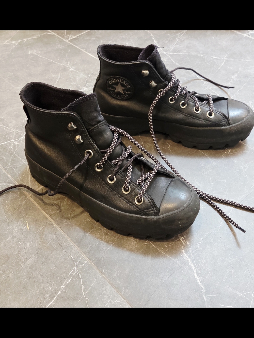 Converse Chuck Taylor All Star Lugged Black Leather Lace-Up GORE-TEX Boots